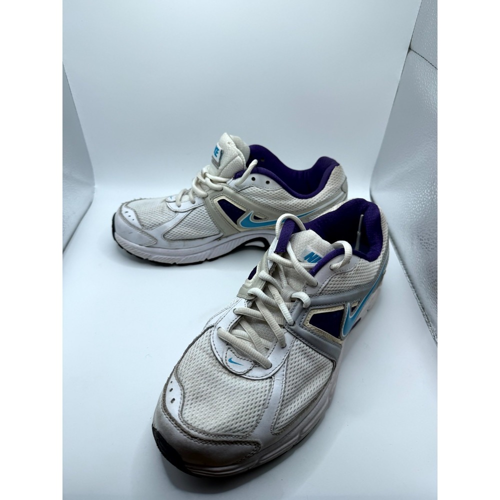 Nike Dart 9 443863-102 Women 10 Sneaker White Purple Mesh Running Athletic Shoes